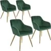Lot De 4 Chaises Pieds Doré Siège De Salon Cuisine Salle à Manger Design élégant Velours Vert 08_0000111 -Mobilia Boutique chaise 14212345