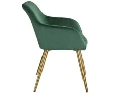 Lot De 4 Chaises Pieds Doré Siège De Salon Cuisine Salle à Manger Design élégant Velours Vert 08_0000111 9 Lot De 4 Chaises Pieds Doré Siège De Salon Cuisine Salle à Manger Design élégant Velours Vert 08_0000111 -Mobilia Boutique chaise 14212349