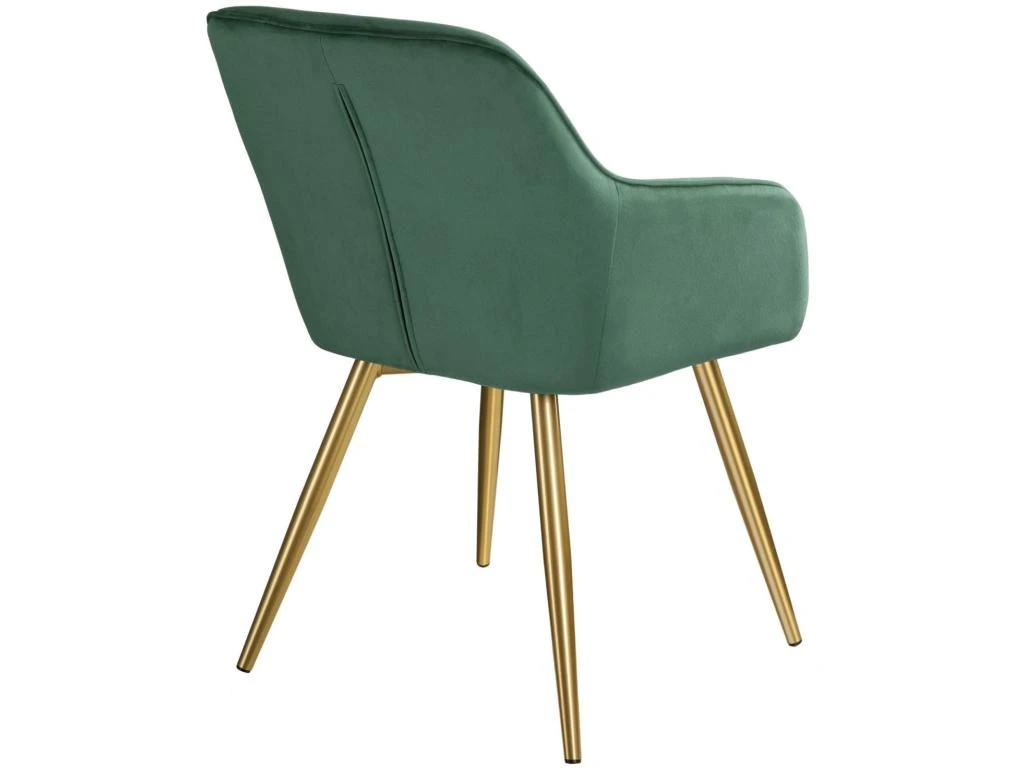 Lot De 4 Chaises Pieds Doré Siège De Salon Cuisine Salle à Manger Design élégant Velours Vert 08_0000111 6 Lot De 4 Chaises Pieds Doré Siège De Salon Cuisine Salle à Manger Design élégant Velours Vert 08_0000111 – Image 4