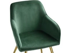 Lot De 4 Chaises Pieds Doré Siège De Salon Cuisine Salle à Manger Design élégant Velours Vert 08_0000111 11 Lot De 4 Chaises Pieds Doré Siège De Salon Cuisine Salle à Manger Design élégant Velours Vert 08_0000111 -Mobilia Boutique chaise 14212353