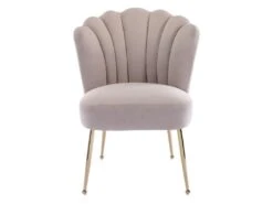 Lot De 6 Chaises En Velours Et Acier Doré - Beige - RUTY De Pascal MORABITO -Mobilia Boutique chaise 14223773