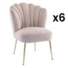 Lot De 6 Chaises En Velours Et Acier Doré - Beige - RUTY De Pascal MORABITO -Mobilia Boutique chaise 14223789