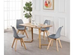 Ensemble De 6 Chaises De Salle à Manger Lorenzo Avec Siège En Similicuir élégant Et Pieds En Bois Massif - Parfait Pour La Salle à Manger, Le Salon - Gris -Mobilia Boutique chaise 14229149