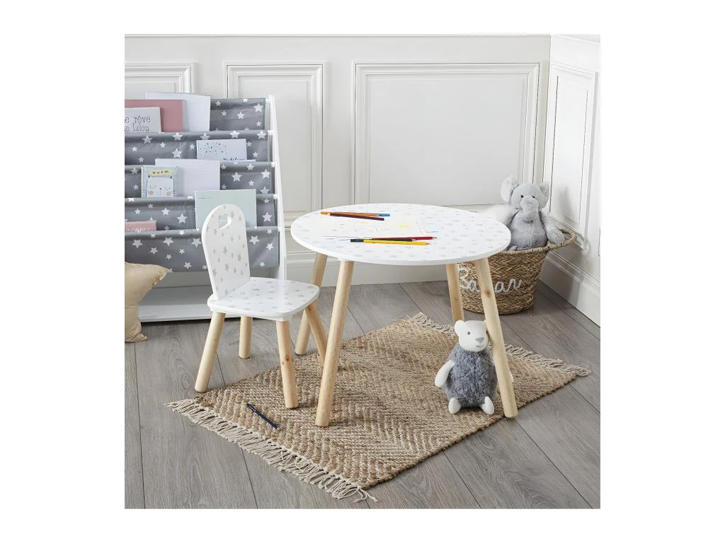 Chaise Pour Enfant En Bois Motif étoiles H 50 Cm 5 Chaise Pour Enfant En Bois Motif étoiles H 50 Cm – Image 3