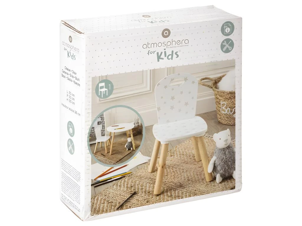 Chaise Pour Enfant En Bois Motif étoiles H 50 Cm 6 Chaise Pour Enfant En Bois Motif étoiles H 50 Cm – Image 4