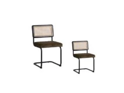 Duo De Chaises Métal/Rotin/Vert- MARIETTE