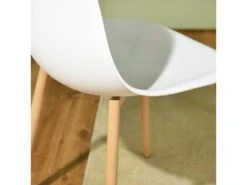 URBAN MEUBLE Lot De 4 Chaise Salle à Manger Scandinave Blanc Résine Pieds Couleur Bois -Mobilia Boutique chaise 14505655