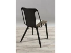 LEANDRE - Lot De 2 Chaises Noires Acacia Et Acier -Mobilia Boutique chaise 14656809