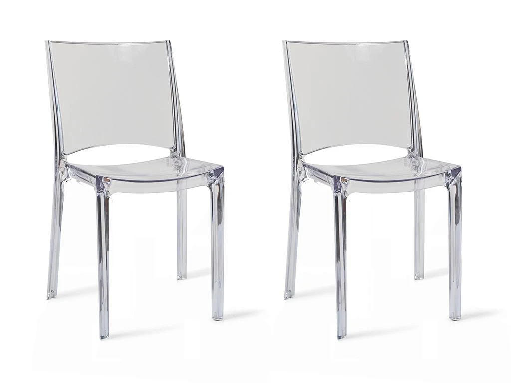 Lot De 2 Chaises Empilables HELLY - Polycarbonate Plein - Cristal 5 Lot De 2 Chaises Empilables HELLY - Polycarbonate Plein - Cristal – Image 3
