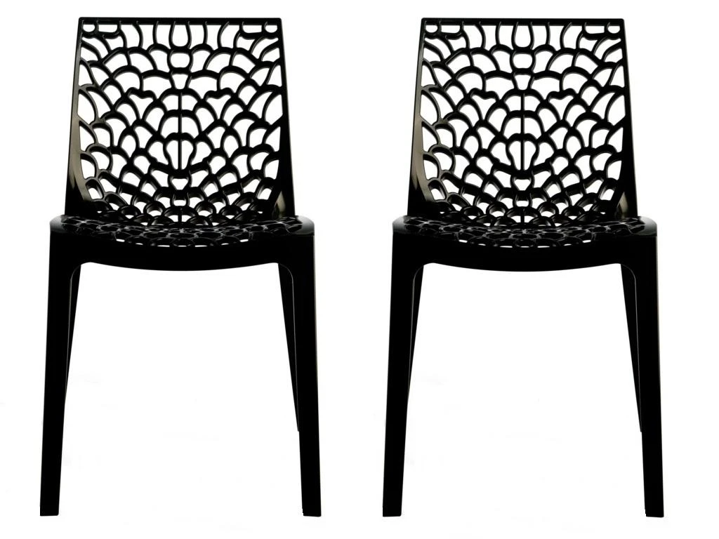 Lot De 2 Chaises Empilables DIADEME - Polypropylène - Gris Anthracite 3 Lot De 2 Chaises Empilables DIADEME - Polypropylène - Gris Anthracite