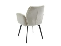 Lot De 2 Chaises Avec Accoudoirs En Velours Côtelé Et Métal - Crème - MILBIA -Mobilia Boutique chaise 15660263