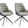 Lot De 2 Chaises En Tissu, Velours Côtelé Et Métal - Beige Et Bleu - CHANILA -Mobilia Boutique chaise 15689897