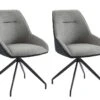 Lot De 2 Chaises En Tissu, Velours Côtelé Et Métal - Gris Et Anthracite - CHANILA -Mobilia Boutique chaise 15692309