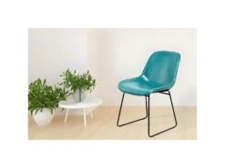 Lot De 2 Chaises Design "Cora" 81cm Bleu Pétrole -Mobilia Boutique chaise 15742819