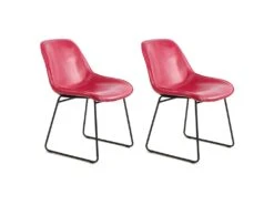 Lot De 2 Chaises Design "Cora" 81cm Rose