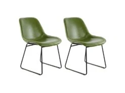 Lot De 2 Chaises Design "Cora" 81cm Vert
