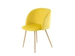 Lot De 2 Chaises En Velours "Celina" 84 Cm Jaune -Mobilia Boutique chaise 15745217