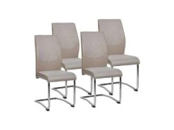 Lot De 4 Chaises Design "Midway" 100cm Taupe