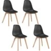 Lot De 4 Chaises Scandinaves "Pesuo" 82cm Noir -Mobilia Boutique chaise 15762967