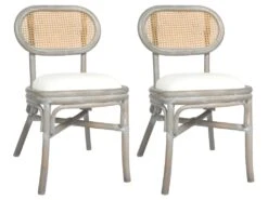Lot De 2 Chaises De Salle Ă Manger Cuisine Design Classique Lin Gris CDS020563