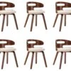 Lot De 6 Chaises De Salle à Manger Cuisine Design élégant Bois Courbé Et Synthétique Crème CDS022350 -Mobilia Boutique chaise 15778073