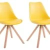 Lot De 2 Chaises De Salle à Manger Scandinave Synthétique Jaune Pieds Bois CDS10022 -Mobilia Boutique chaise 15778341