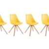 Lot De 4 Chaises De Salle à Manger Scandinave Synthétique Jaune Pieds Bois CDS10122 -Mobilia Boutique chaise 15779263