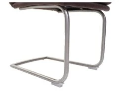 Lot De 6 Chaises De Salle à Manger Cuisine En Tissu Marron Et Acier Inoxydable Coutures Décoratives 04_0000876 -Mobilia Boutique chaise 15779323