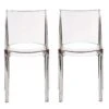 Lot De 2 Chaises Empilables HELLY - Polycarbonate Plein - Cristal -Mobilia Boutique chaise 157834