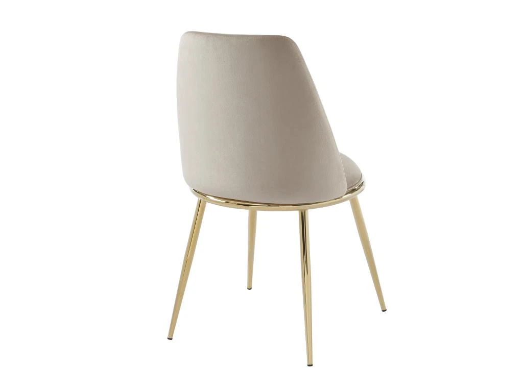 Lot De 2 Chaises En Velours Et Métal Doré - Beige - NEBINA De Pascal MORABITO 7 Lot De 2 Chaises En Velours Et Métal Doré - Beige - NEBINA De Pascal MORABITO – Image 5