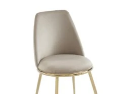 Lot De 6 Chaises En Velours Et Métal Doré - Beige - NEBINA De Pascal MORABITO -Mobilia Boutique chaise 15853593