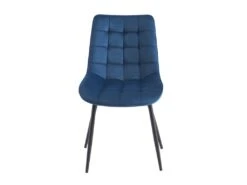 Lot De 2 Chaises Matelassées - Velours Et Métal Noir - Bleu Nuit - OLLUA -Mobilia Boutique chaise 15854193