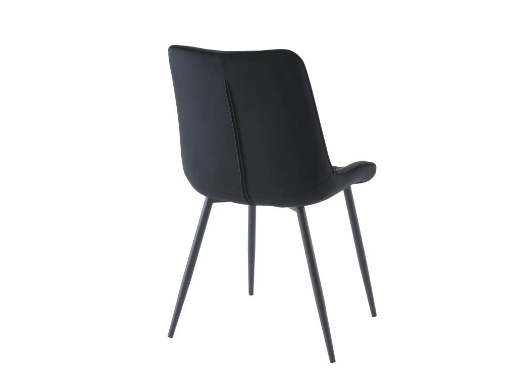 Lot De 2 Chaises Matelassées - Velours Et Métal Noir - Noir - OLLUA 9 Lot De 2 Chaises Matelassées - Velours Et Métal Noir - Noir - OLLUA – Image 7