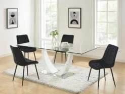 Lot De 2 Chaises Matelassées - Velours Et Métal Noir - Noir - OLLUA 11 Lot De 2 Chaises Matelassées - Velours Et Métal Noir - Noir - OLLUA -Mobilia Boutique chaise 15854307