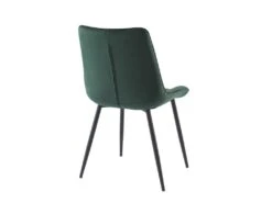 Lot De 2 Chaises Matelassées - Velours Et Métal Noir - Vert - OLLUA -Mobilia Boutique chaise 15854351