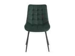 Lot De 2 Chaises Matelassées - Velours Et Métal Noir - Vert - OLLUA -Mobilia Boutique chaise 15854353