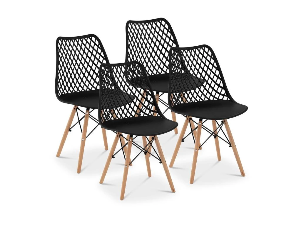 Lot De 4 Chaises Salon Salle à Manger Restaurants, Les Cafés, Les Bureaux Et Les Salles D'attente 150 Kg Max Noir 14_0006013 3 Lot De 4 Chaises Salon Salle à Manger Restaurants, Les Cafés, Les Bureaux Et Les Salles D'attente 150 Kg Max Noir 14_0006013