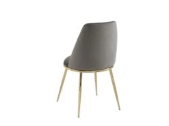 Lot De 2 Chaises En Velours Et Métal Doré - Gris - NEBINA De Pascal MORABITO 14 Lot De 2 Chaises En Velours Et Métal Doré - Gris - NEBINA De Pascal MORABITO -Mobilia Boutique chaise 15862323