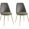 Lot De 2 Chaises En Velours Et Métal Doré - Gris - NEBINA De Pascal MORABITO 2 Lot De 2 Chaises En Velours Et Métal Doré - Gris - NEBINA De Pascal MORABITO -Mobilia Boutique chaise 15862325