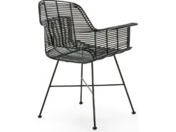 Chaise Osier/Métal Noir -Mobilia Boutique chaise 15870467