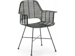 Chaise Osier/Métal Noir -Mobilia Boutique chaise 15870469