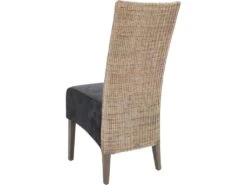 Chaise Rotin Et Teck Teinté Gris Prestige -Mobilia Boutique chaise 15887203