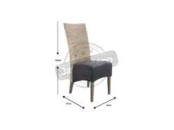 Chaise Rotin Et Teck Teinté Gris Prestige -Mobilia Boutique chaise 15887205