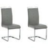 Lot De 2 Chaises De Salle à Manger En Cuir PU Gris GREEDIN -Mobilia Boutique chaise 16688283