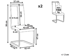 Lot De 2 Chaises De Salle à Manger En Cuir PU Gris GREEDIN -Mobilia Boutique chaise 16688291