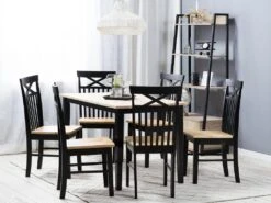 Lot De 2 Chaises Noires Et Marron HOUSTON -Mobilia Boutique chaise 16688815