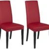 Lot De 2 Chaises TACOMA - Simili Rouge & Pieds Noirs -Mobilia Boutique chaise 171545