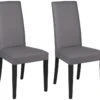 Lot De 2 Chaises TACOMA - Simili Gris & Pieds Noirs -Mobilia Boutique chaise 171551