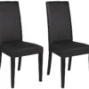 Lot De 2 Chaises TACOMA - Simili Noir & Pieds Noirs -Mobilia Boutique chaise 171562