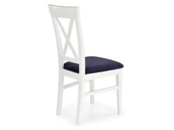 Lot De 2 Chaises En Tissu - Blanc/Bleu Navy -Mobilia Boutique chaise 17567747